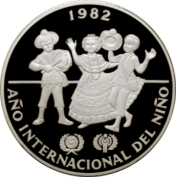 Панама 10 бальбоа 1982 г., PROOF, "Международный год детей"