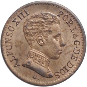 Испания 1 сентимо 1906 г. SLV, UNC, "Король Альфонсо XIII (1886 - 1931)"