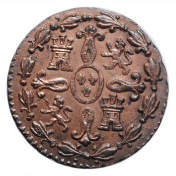 Испания 2 мараведи 1833 г., UNC, "Король Фердинанд VII (1813 - 1833)"