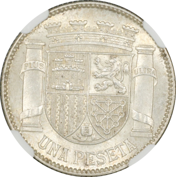 Испания 1 песета 1933 г. (34), NGC MS63, "Вторая Республика (1931 - 1939)"