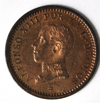 Испания 2 сентимо 1912 г., UNC, 'Король Альфонсо XIII (1886-1931)'
