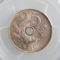 Испания 25 сентимо 1927 г., PCGS MS63, "Король Альфонсо XIII (1886 - 1931)"
