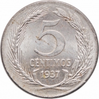 Испания 5 сентимо 1937 г., NGC MS63, "Вторая Республика (1931 - 1939)"