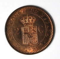 Испания 2 сентимо 1911 г., UNC, 'Король Альфонсо XIII (1886-1931)'